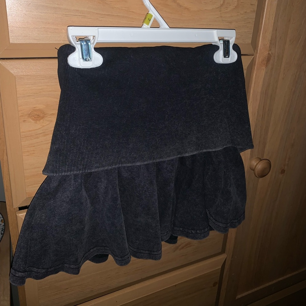 Cotton navy blue mini skirt